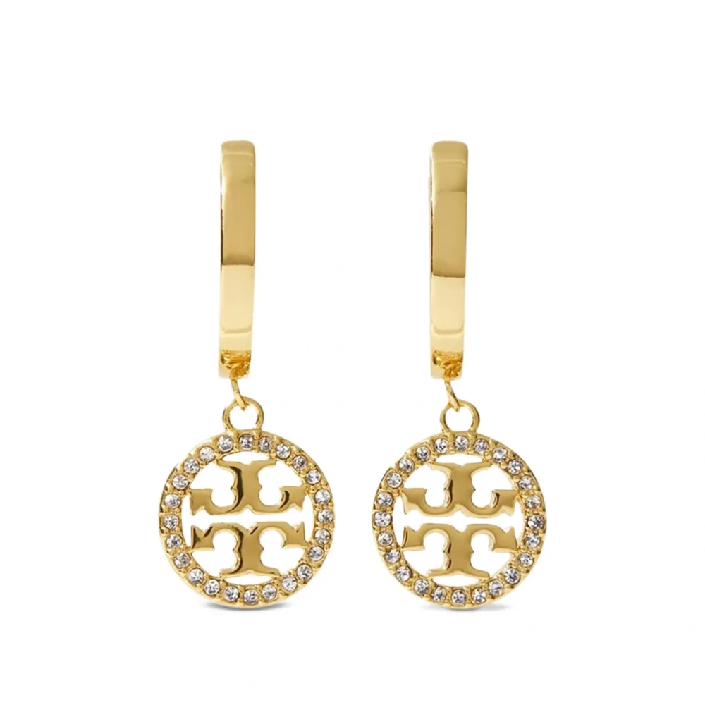 Серьги-кольца, украшенные кристаллами