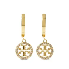 Серьги-кольца, украшенные кристаллами