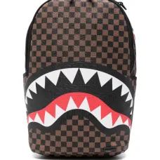 Рюкзак с акульим принтом и клетчатым узором Рюкзак с акульим принтом и клетчатым узором