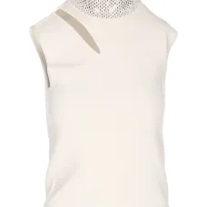 Топ с вырезами и отделкой украшениями