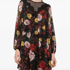 Платье мини с цветочным принтом