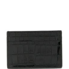 Держатель для карт из блестящей крокодиловой кожи Держатель для карт из блестящей крокодиловой кожи