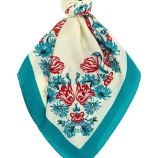 Шарф с логотипом и цветочным принтом