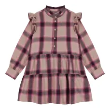 Платье с оборками и клетчатым узором