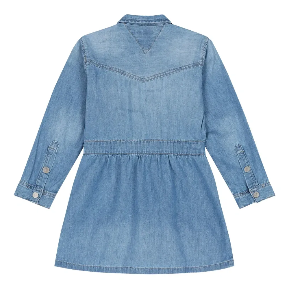 Джинсовое платье с карманами