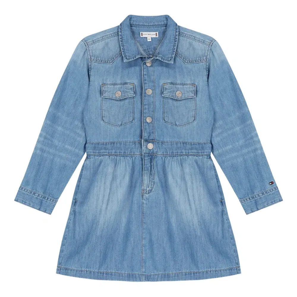 Джинсовое платье с карманами