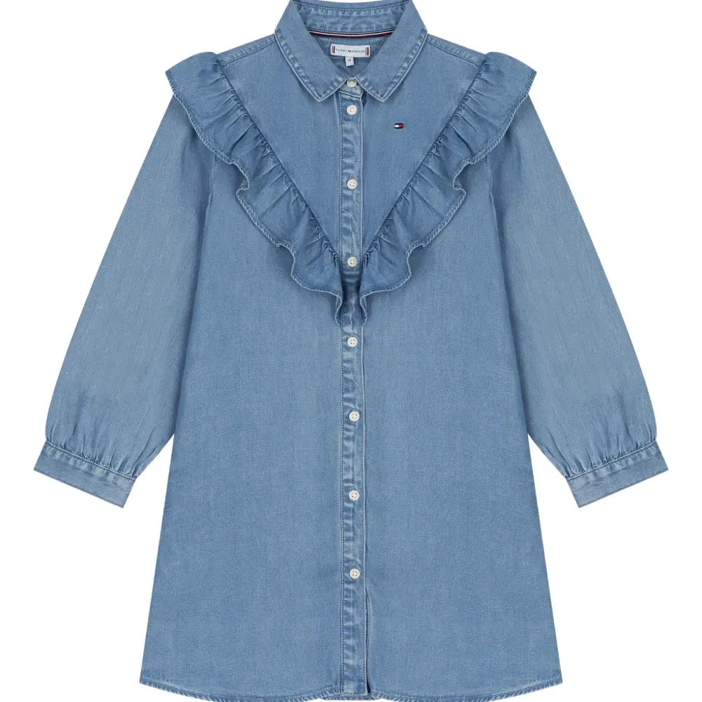 Джинсовое платье с оборками