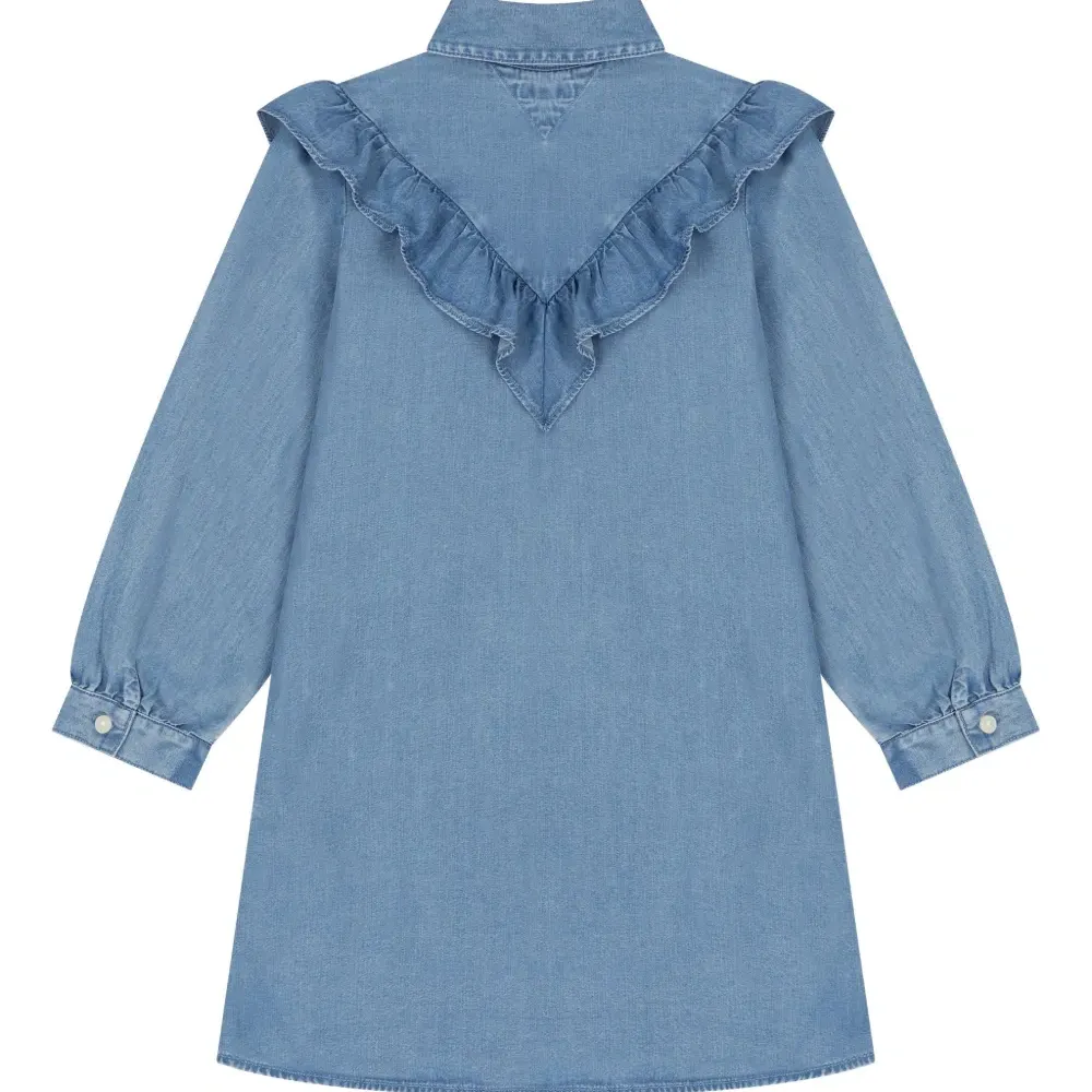 Джинсовое платье с оборками