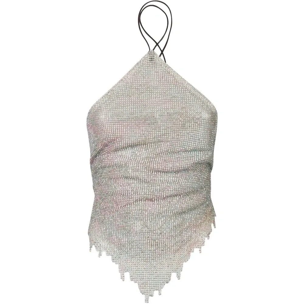 Топ с украшениями на шее-халтер