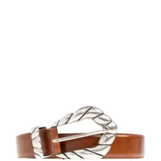 Кожаный ремень с изогнутой пряжкой