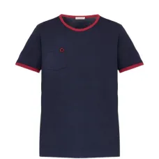 Футболка с контрастной окантовкой и карманом