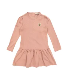 Платье с ажурной вязкой и пышными рукавами