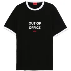 Футболка с принтом и контрастной отделкой