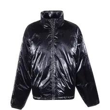 Куртка с эффектом металлик и воротником-стойкой Куртка с эффектом металлик и воротником-стойкой