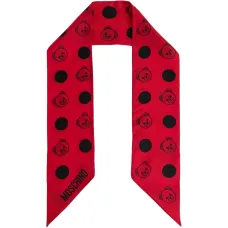 Шелковый платок с горошком и мишкой