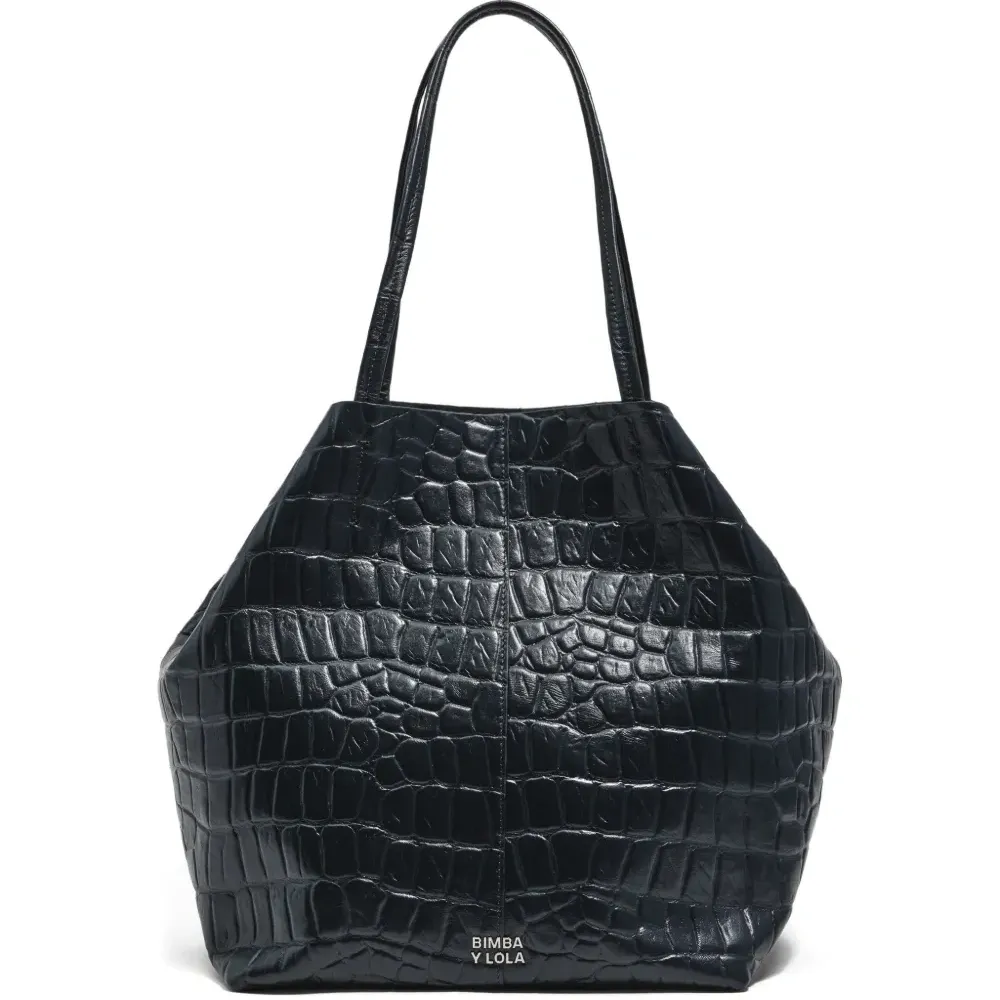 Большая сумка-тоут с тиснением под крокодила
