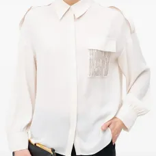 Рубашка с карманом, украшенным пайетками Рубашка с карманом, украшенным пайетками