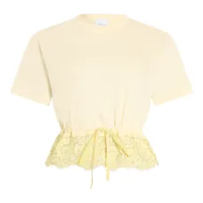 Футболка с кружевным подолом
