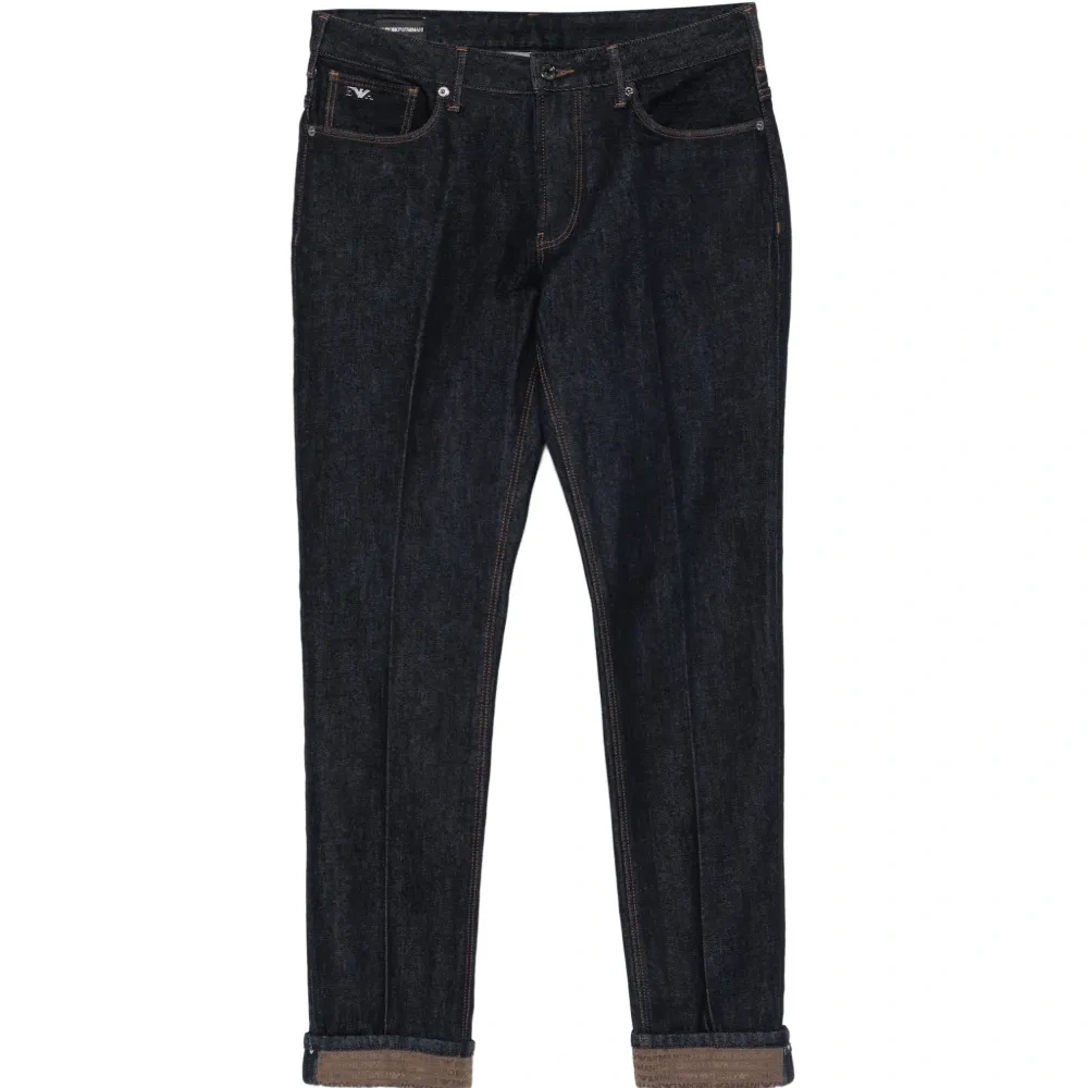 Джинсы с пятью карманами и нашивкой с логотипом