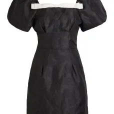 Платье Cocktail с объемными рукавами и бантом