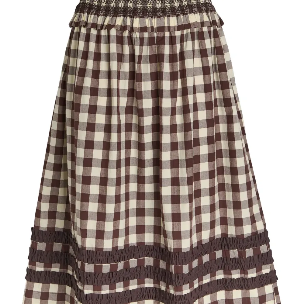 Клетчатая юбка миди Ava с оборками