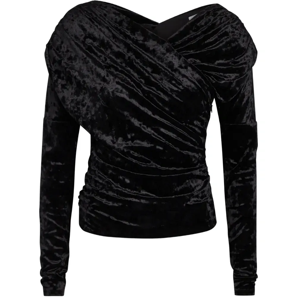 Драпированный топ с длинными рукавами