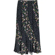 Миди-юбка с цветочным принтом в горох