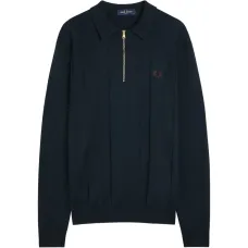 Поло с наполовину застёгивающейся молнией и вышитым логотипом