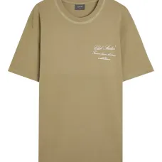 Футболка с текстовым принтом и круглым вырезом