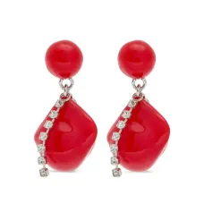 Серьги-подвески с кристаллами