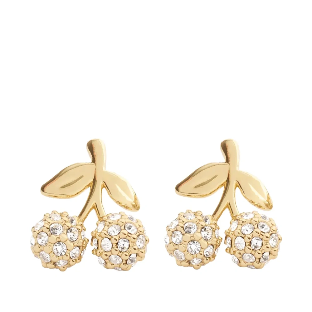 Серьги-гвоздики с украшением в виде вишен