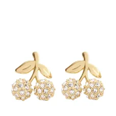 Серьги-гвоздики с украшением в виде вишен