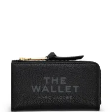 Кожаный кошелек с тиснением и молнией