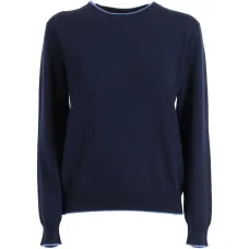 Свитер с круглым вырезом и контрастной отделкой