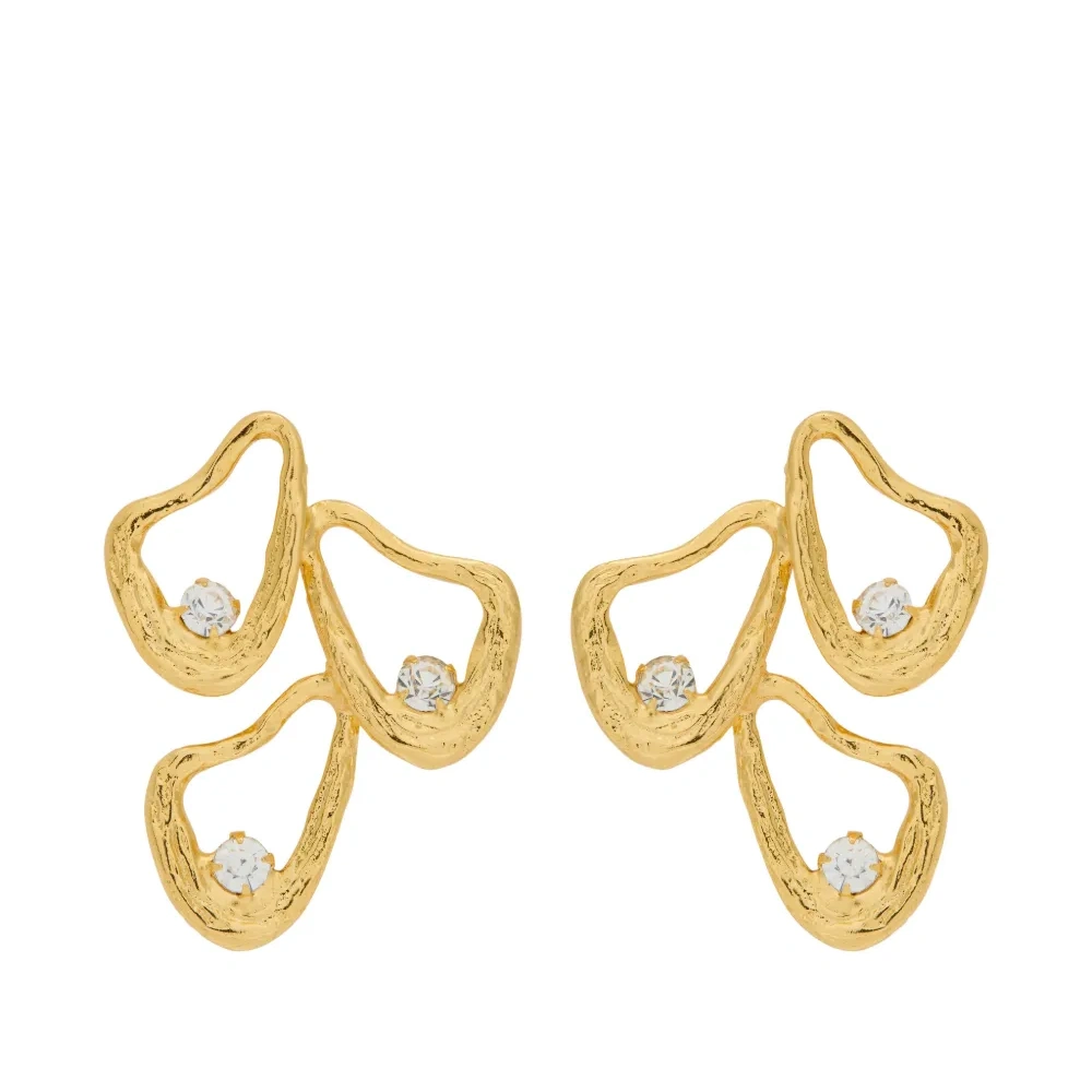 Фактурные украшенные серьги