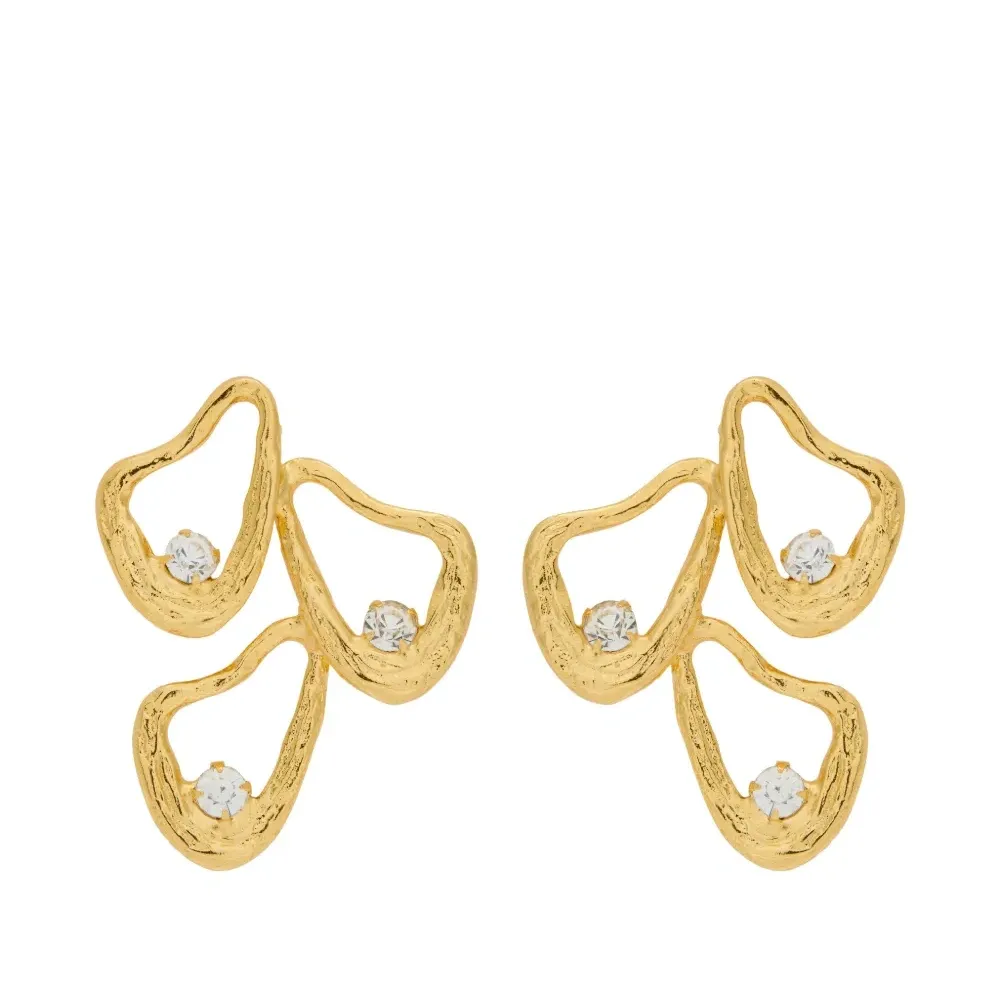 Фактурные украшенные серьги