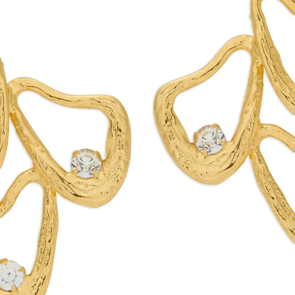 Фактурные украшенные серьги