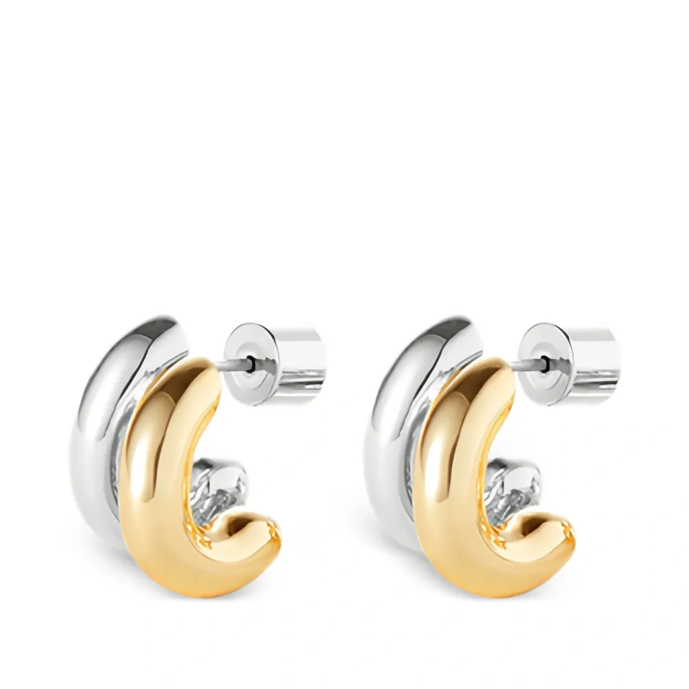 Серьги в двух тонах