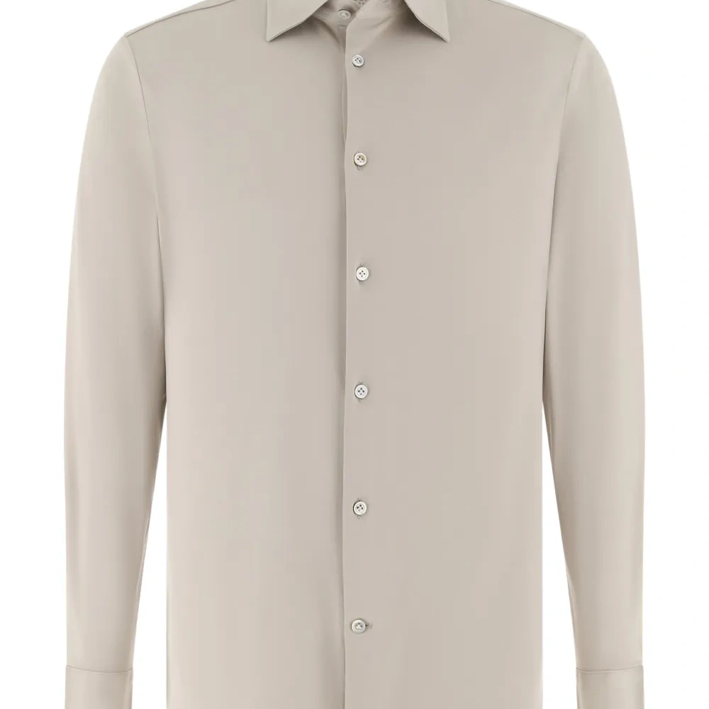 Поло с воротником на пуговицах из перламутра