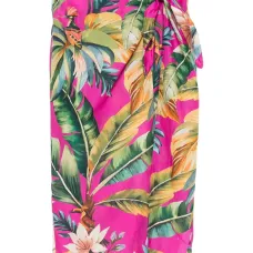 Миди-юбка с цветочным принтом и завязками