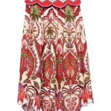 Миди-юбка с принтом и фигурным краем