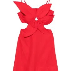 Мини-платье с цветочными вырезами