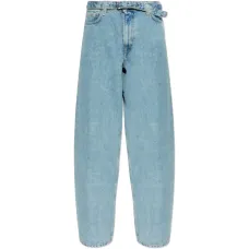 Джинсы из денима с поясом Saharper