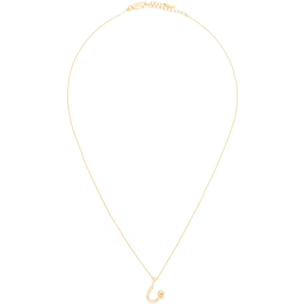 Мини-колье с изогнутой подвеской-буквой