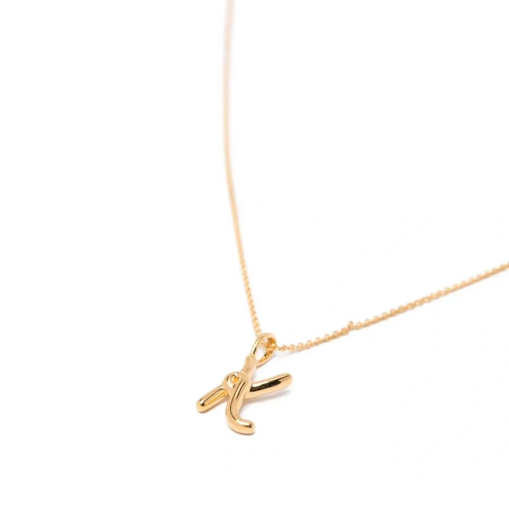 Мини-колье с изогнутой подвеской-буквой