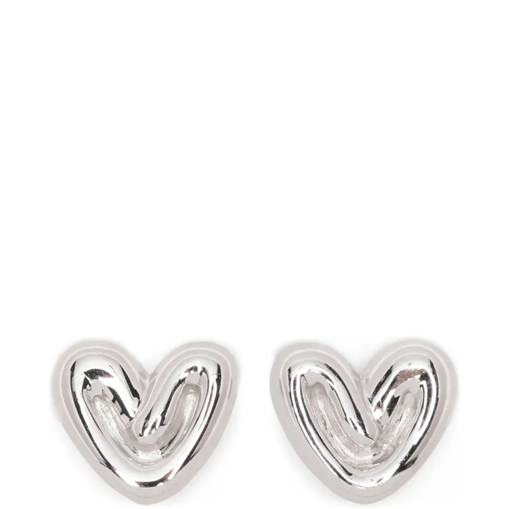 Серёжки-гвоздики в форме пухлых сердечек