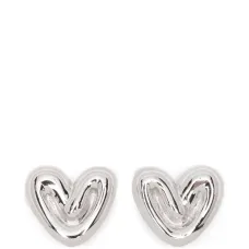 Серёжки-гвоздики в форме пухлых сердечек