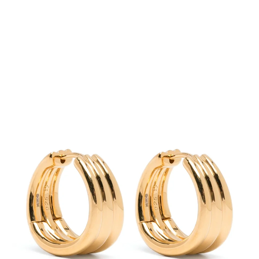 Серьги-кольца Savi с тройным ребристым узором