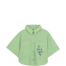 Рубашка из поплина с короткими рукавами