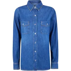 Рубашка с нагрудным карманом и отделкой заклёпками